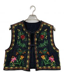 freada（フリーダ）の古着「刺繍ベスト」｜ブラック
