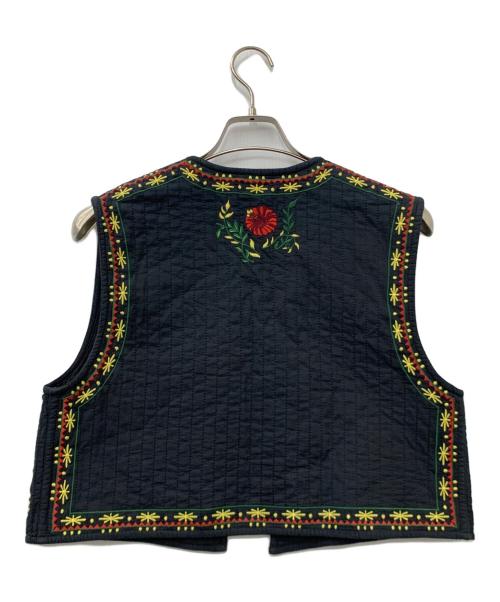 freada（フリーダ）freada (フリーダ) 刺繍ベスト ブラック サイズ:Fの古着・服飾アイテム