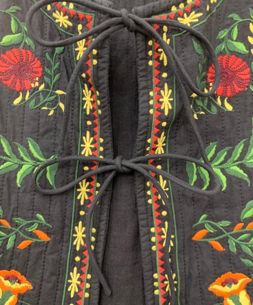 freada（フリーダ）freada (フリーダ) 刺繍ベスト ブラック サイズ:Fの古着・服飾アイテム