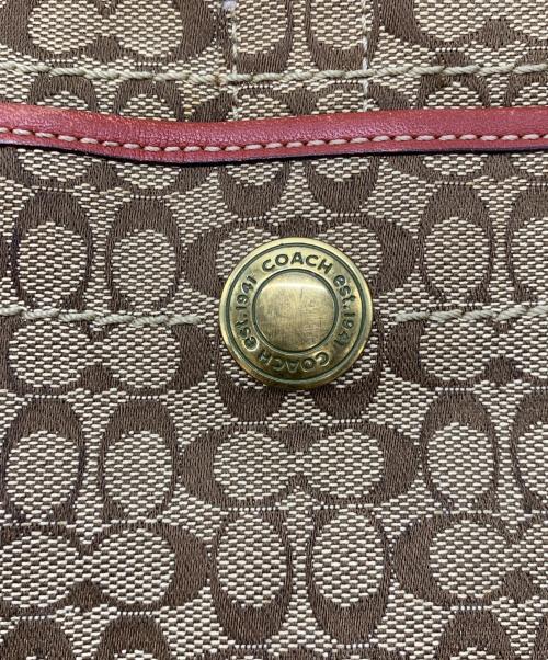 COACH（コーチ）COACH (コーチ) ワンショルダーバッグ ブラウン×レッドの古着・服飾アイテム