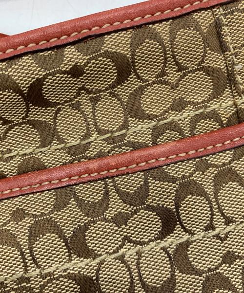 COACH（コーチ）COACH (コーチ) ワンショルダーバッグ ブラウン×レッドの古着・服飾アイテム