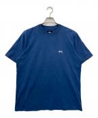 stussyステューシー）の古着「Stock Logo S/S Crew」｜ブルー