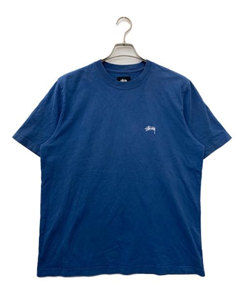 stussy（ステューシー）stussy (ステューシー) Stock Logo S/S Crew ブルー サイズ:Mの古着・服飾アイテム