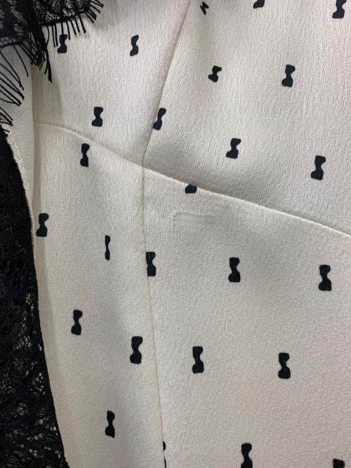 Snidel（スナイデル）Snidel (スナイデル) ヘムレースフリルカラーワンピース ホワイトの古着・服飾アイテム