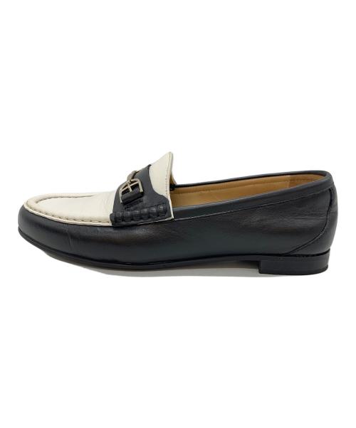 BALLY（バリー）BALLY (バリー) ビットローファー ブラック×ホワイト サイズ:6の古着・服飾アイテム