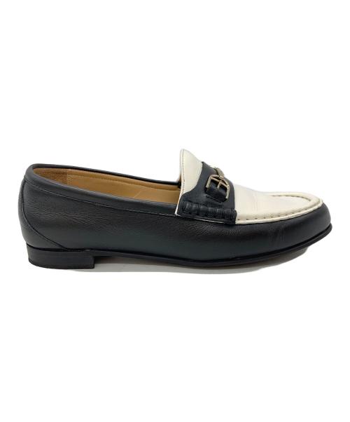 BALLY（バリー）BALLY (バリー) ビットローファー ブラック×ホワイト サイズ:6の古着・服飾アイテム