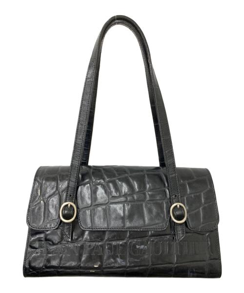 Jean Paul GAULTIER（ジャンポールゴルチェ）Jean Paul GAULTIER (ジャンポールゴルチェ) クロコ型押しショルダーバッグ ブラックの古着・服飾アイテム