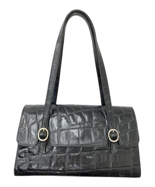 Jean Paul GAULTIER（ジャンポールゴルチェ）Jean Paul GAULTIER (ジャンポールゴルチェ) クロコ型押しショルダーバッグ ブラックの古着・服飾アイテム