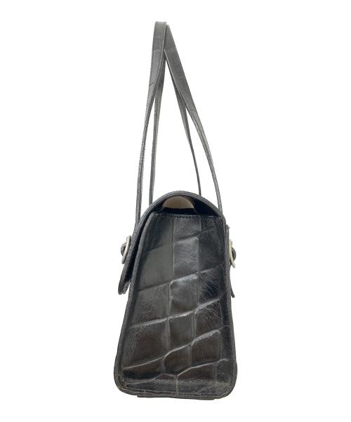 Jean Paul GAULTIER（ジャンポールゴルチェ）Jean Paul GAULTIER (ジャンポールゴルチェ) クロコ型押しショルダーバッグ ブラックの古着・服飾アイテム