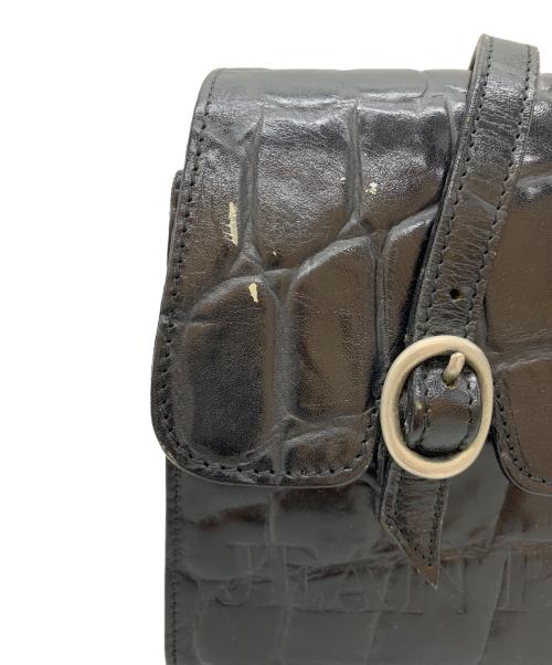 Jean Paul GAULTIER（ジャンポールゴルチェ）Jean Paul GAULTIER (ジャンポールゴルチェ) クロコ型押しショルダーバッグ ブラックの古着・服飾アイテム