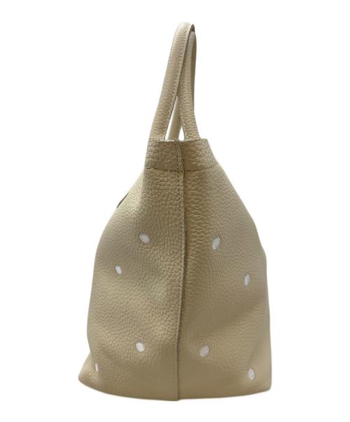 Perche（ペルケ）Perche (ペルケ) レザートートバッグ アイボリーの古着・服飾アイテム