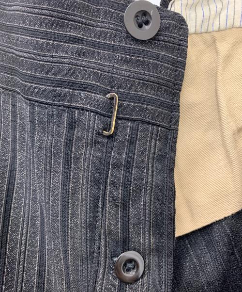 EURO VINTAGE（ユーロヴィンテージ）EURO VINTAGE (ユーロヴィンテージ) ビンテージフレンチワーク ストライプ パンツ ブラック サイズ:不明の古着・服飾アイテム