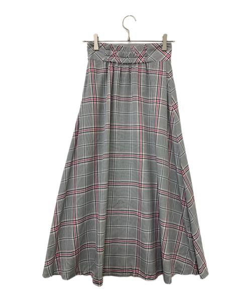 BLUE LABEL CRESTBRIDGE（ブルーレーベルクレストブリッジ）BLUE LABEL CRESTBRIDGE (ブルーレーベルクレストブリッジ) グレンチェックポプリンスカート グレー サイズ:36の古着・服飾アイテム