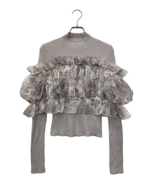 Snidel（スナイデル）Snidel (スナイデル) チュールオフショルドッキングプルオーバー ベージュ サイズ:Fの古着・服飾アイテム