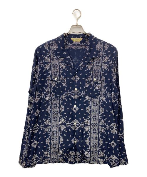 SCHOTT BROS.（ショットブロス）SCHOTT BROS. (ショットブロス) 総柄シャツ ネイビー サイズ:XLの古着・服飾アイテム