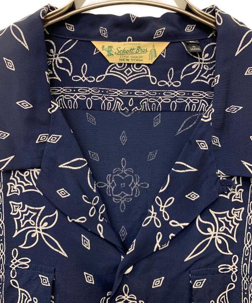 SCHOTT BROS.（ショットブロス）SCHOTT BROS. (ショットブロス) 総柄シャツ ネイビー サイズ:XLの古着・服飾アイテム