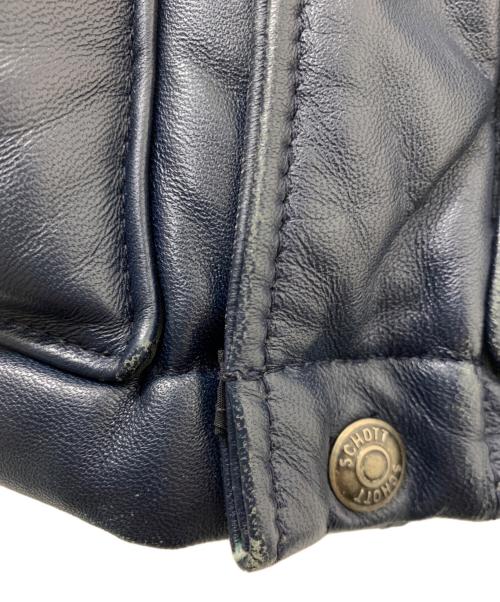 Schott（ショット）Schott (ショット) ラムレザーダウンベスト ネイビー サイズ:Lの古着・服飾アイテム