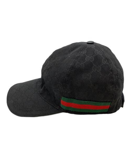 GUCCI（グッチ）GUCCI (グッチ) GGキャンバスベースボールキャップ ブラック サイズ:L(59cm)の古着・服飾アイテム