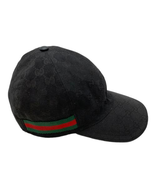 GUCCI（グッチ）GUCCI (グッチ) GGキャンバスベースボールキャップ ブラック サイズ:L(59cm)の古着・服飾アイテム