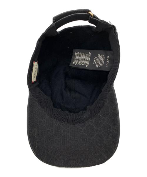 GUCCI（グッチ）GUCCI (グッチ) GGキャンバスベースボールキャップ ブラック サイズ:L(59cm)の古着・服飾アイテム