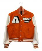A FEW GOOD KIDSアフューグッドキッズ）の古着「LOGO BASEBALL STADIUM JACKET」｜ホワイト×オレンジ
