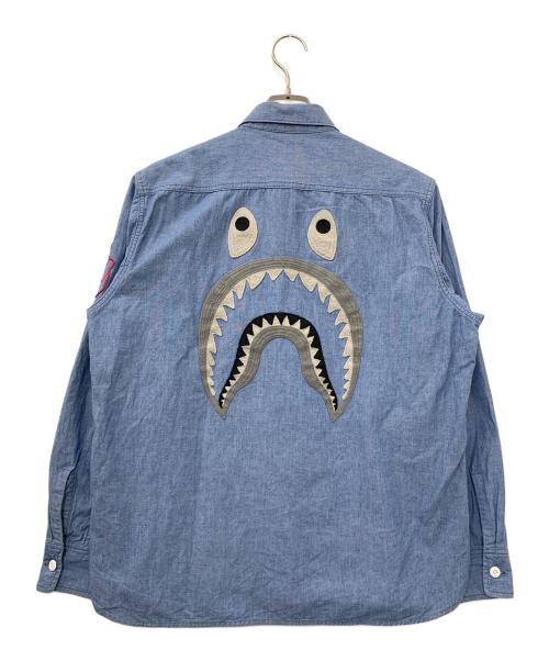 A BATHING APE（アベイシングエイプ）A BATHING APE (アベイシングエイプ) 長袖シャツ ブルー サイズ:Mの古着・服飾アイテム