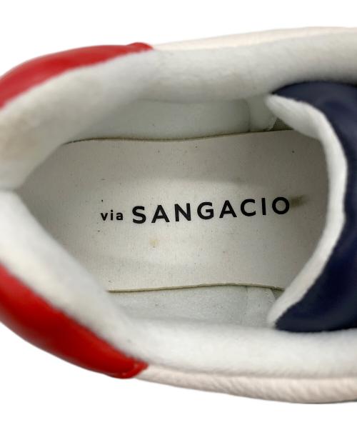 Sangacio（サンガッチョ）Sangacio (サンガッチョ) ローカットスニーカー ホワイト×ネイビー×レッド サイズ:26cmの古着・服飾アイテム