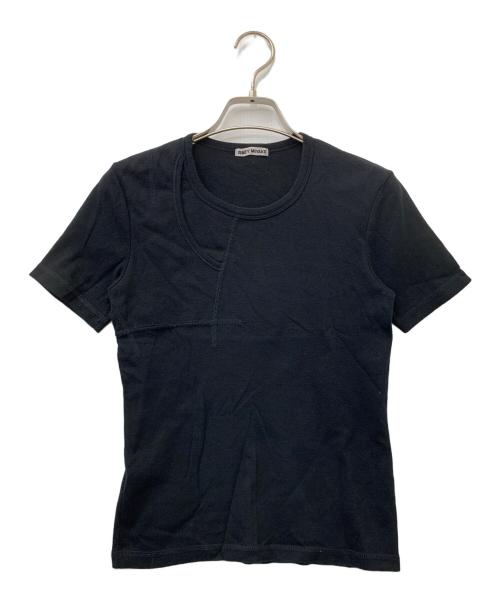 ISSEY MIYAKE（イッセイミヤケ）ISSEY MIYAKE (イッセイミヤケ) 半袖デザインカットソー ブラック サイズ:Mの古着・服飾アイテム
