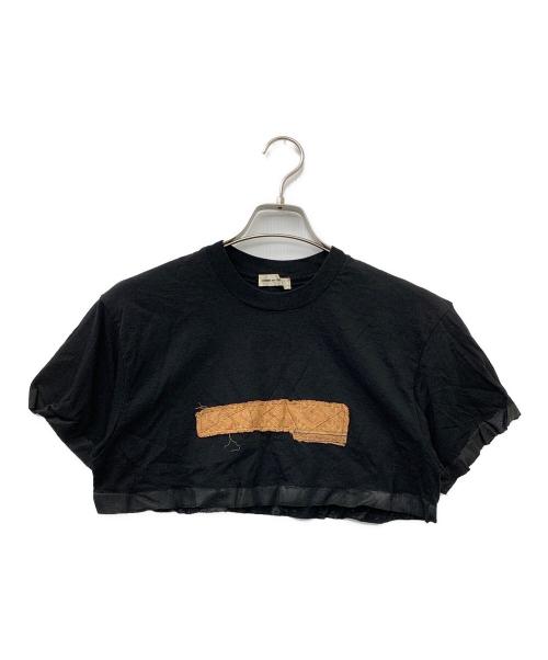 COMME des GARCONS（コムデギャルソン）COMME des GARCONS (コムデギャルソン) チロリアンテープ貼り付けショートTシャツ ブラック サイズ:不明の古着・服飾アイテム