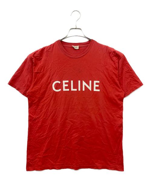 CELINE（セリーヌ）CELINE (セリーヌ) ルーズロゴTシャツ レッド サイズ:Sの古着・服飾アイテム