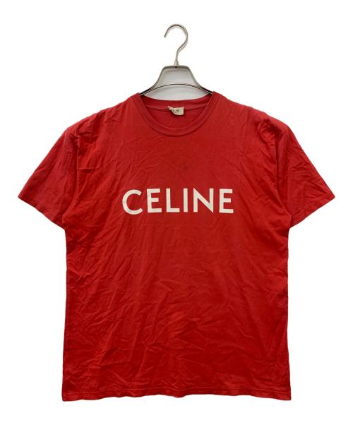 CELINE（セリーヌ）CELINE (セリーヌ) ルーズロゴTシャツ レッド サイズ:Sの古着・服飾アイテム