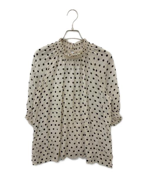 Spick and Span（スピック＆スパン）Spick and Span (スピック＆スパン) ドットブラウス ホワイト×ブラック サイズ:Fの古着・服飾アイテム