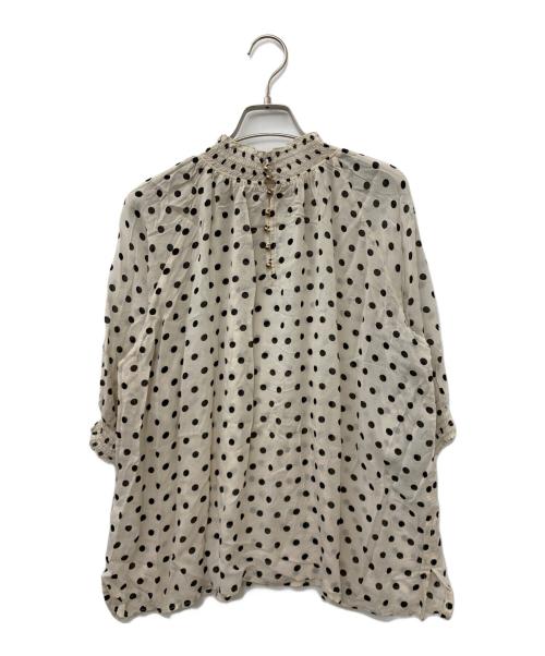 Spick and Span（スピック＆スパン）Spick and Span (スピック＆スパン) ドットブラウス ホワイト×ブラック サイズ:Fの古着・服飾アイテム