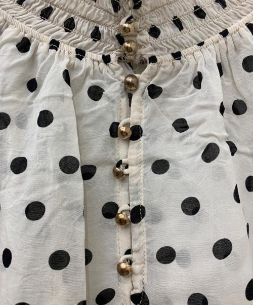 Spick and Span（スピック＆スパン）Spick and Span (スピック＆スパン) ドットブラウス ホワイト×ブラック サイズ:Fの古着・服飾アイテム