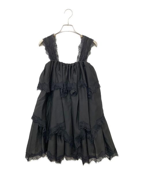 Snidel（スナイデル）Snidel (スナイデル) ティアードレースミニワンピース ブラック サイズ:1 未使用品の古着・服飾アイテム