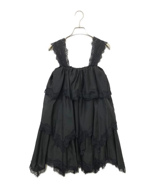 Snidel（スナイデル）Snidel (スナイデル) ティアードレースミニワンピース ブラック サイズ:1 未使用品の古着・服飾アイテム