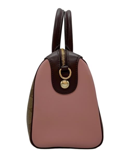 COACH（コーチ）COACH (コーチ) 2WAYミニボストンバッグ ブラウン×ピンクの古着・服飾アイテム