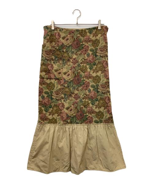 tricot COMME des GARCONS（トリココムデギャルソン）tricot COMME des GARCONS (トリココムデギャルソン) ジャガードラップスカート カーキ×ピンク サイズ:表記無しの古着・服飾アイテム