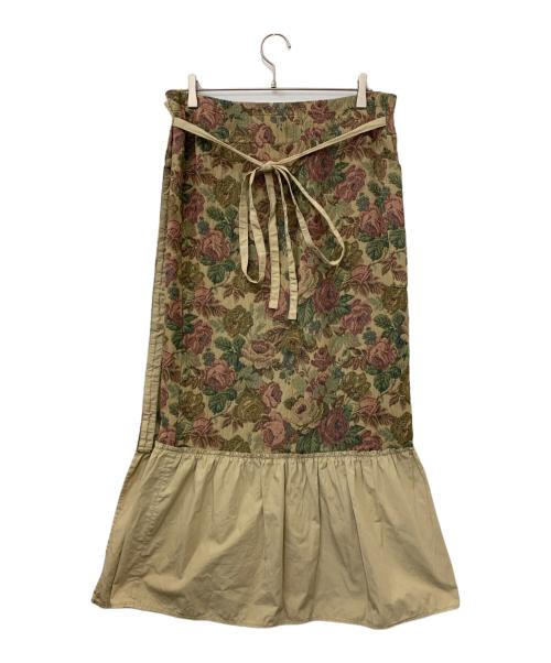 tricot COMME des GARCONS（トリココムデギャルソン）tricot COMME des GARCONS (トリココムデギャルソン) ジャガードラップスカート カーキ×ピンク サイズ:表記無しの古着・服飾アイテム