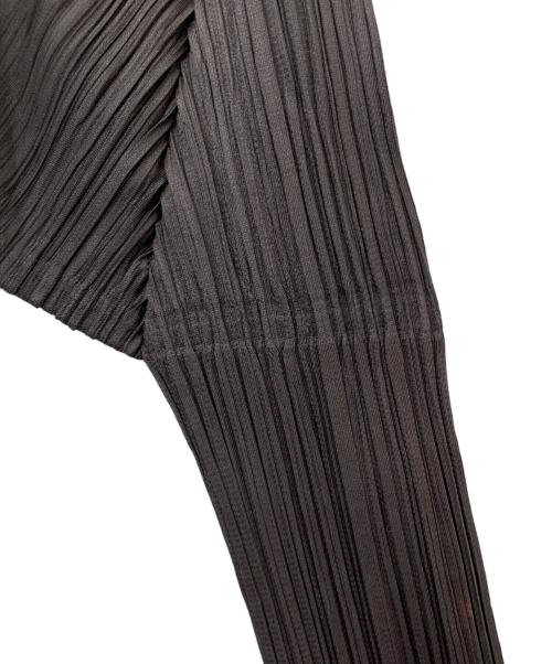 PLEATS PLEASE（プリーツプリーズ）PLEATS PLEASE (プリーツプリーズ) ボーダープリーツカットソー グレー×オレンジ サイズ:3の古着・服飾アイテム