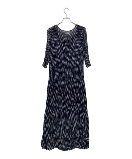 伊太利屋（イタリヤ）伊太利屋 (イタリヤ) ドットワンピース ネイビー サイズ:9の古着・服飾アイテム