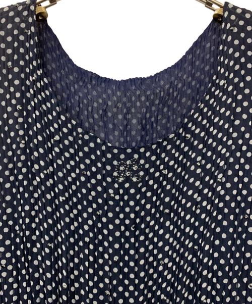伊太利屋（イタリヤ）伊太利屋 (イタリヤ) ドットワンピース ネイビー サイズ:9の古着・服飾アイテム