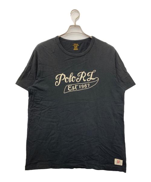 POLO RALPH LAUREN（ポロ・ラルフローレン）POLO RALPH LAUREN (ポロ・ラルフローレン) 刺繍半袖カットソー ブラック サイズ:XLの古着・服飾アイテム