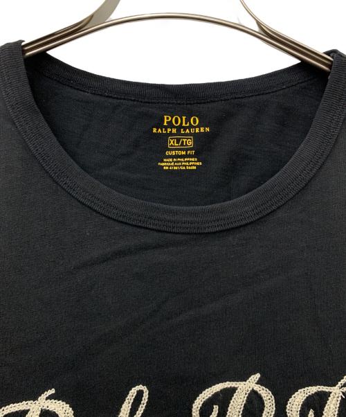 POLO RALPH LAUREN（ポロ・ラルフローレン）POLO RALPH LAUREN (ポロ・ラルフローレン) 刺繍半袖カットソー ブラック サイズ:XLの古着・服飾アイテム