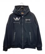 VANSONバンソン）の古着「武装戦線ジップパーカー」｜ブラック