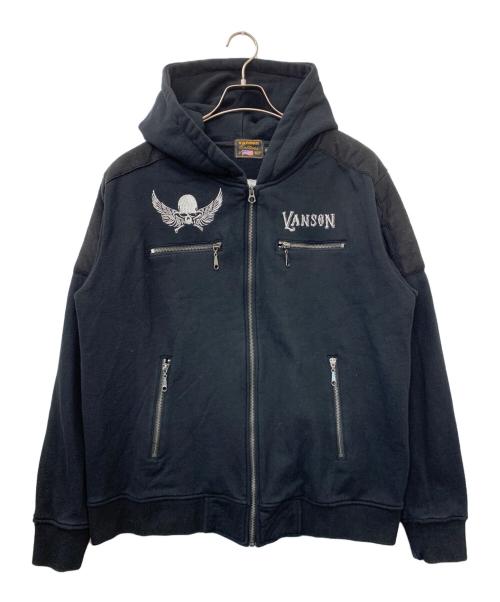 VANSON（バンソン）VANSON (バンソン) 武装戦線ジップパーカー ブラック サイズ:XLの古着・服飾アイテム