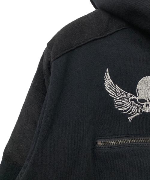 VANSON（バンソン）VANSON (バンソン) 武装戦線ジップパーカー ブラック サイズ:XLの古着・服飾アイテム