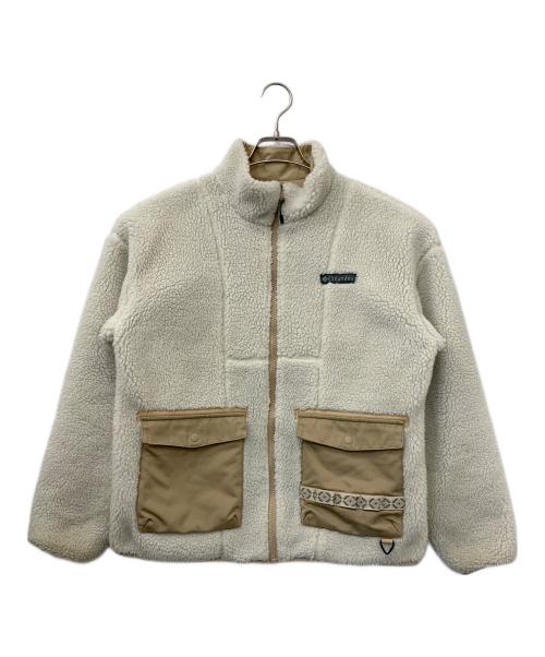 Columbia（コロンビア）Columbia (コロンビア) シカゴアベニューリバーシブルフリースジャケット ホワイト×ベージュ サイズ:Lの古着・服飾アイテム