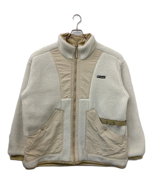 Columbia（コロンビア）Columbia (コロンビア) シカゴアベニューリバーシブルフリースジャケット ホワイト×ベージュ サイズ:XLの古着・服飾アイテム