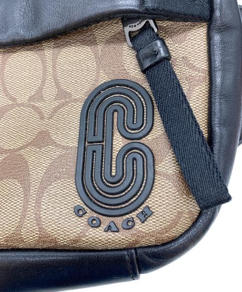 COACH（コーチ）COACH (コーチ) ウエストバッグ シグネチャー ブラック×ブラウンの古着・服飾アイテム